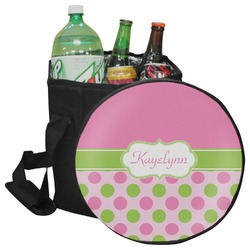 Pink & Green Dots Collapsible Cooler & Seat (Personalized)