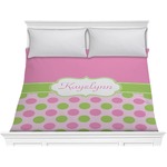 Pink & Green Dots Comforter - King (Personalized)