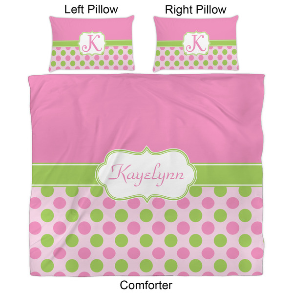 Pink & Green Dots Comforter Set - King - Approval