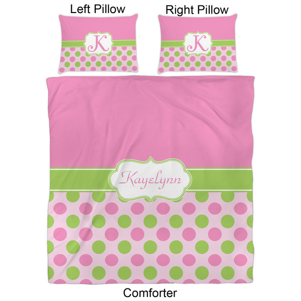 Pink & Green Dots Comforter Set - Queen - Approval