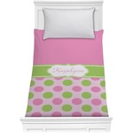 Pink & Green Dots Comforter - Twin XL (Personalized)