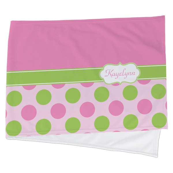 Custom Pink & Green Dots Cooling Towel (Personalized)