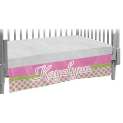 Pink & Green Dots Crib Skirt (Personalized)