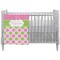 Pink & Green Dots Crib Comforter / Quilt (Personalized)