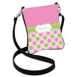 Pink & Green Dots Cross Body Bag - 2 Sizes (Personalized)