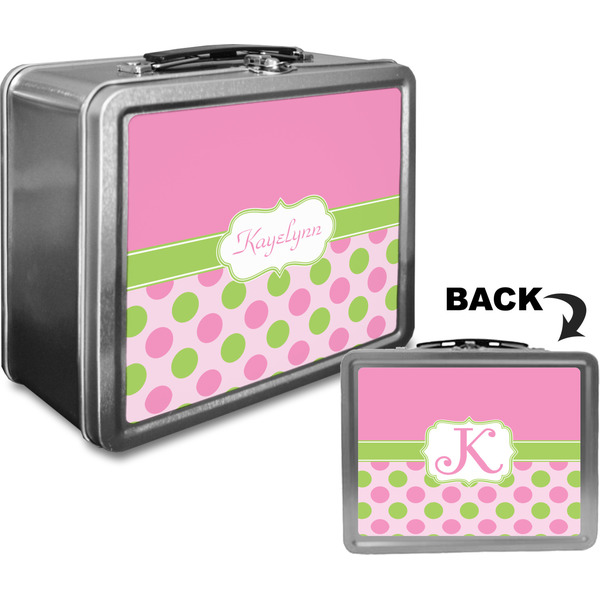 Pink & Green Dots Custom Lunch Box / Tin Approval