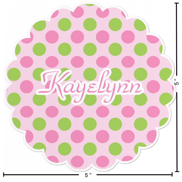 Pink & Green Dots Custom Shape Iron On Patches - L - APPROVAL