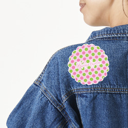Pink & Green Dots Large Custom Shape Patch (Personalized)