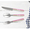 Pink & Green Dots Cutlery Set - w/ PLATE