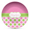 Pink & Green Dots Microwave Safe Plastic Plate - Composite Polymer (Personalized)