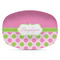Pink & Green Dots Plastic Platter - Microwave & Oven Safe Composite Polymer (Personalized)