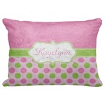 Pink & Green Dots Decorative Baby Pillowcase - 16"x12" (Personalized)
