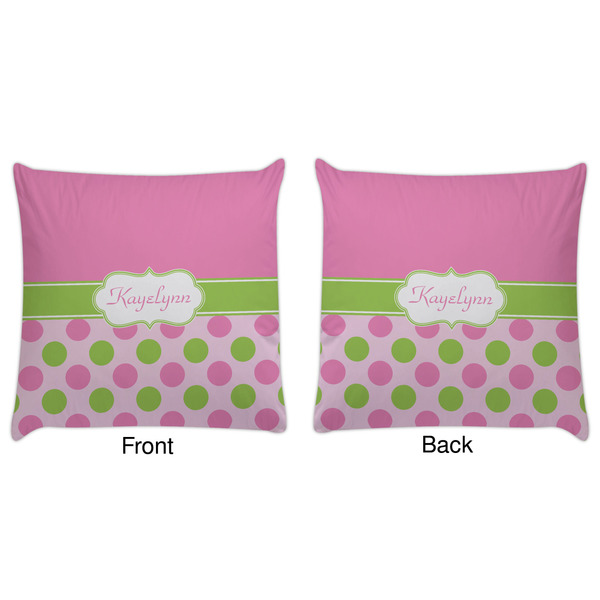 Pink & Green Dots Decorative Pillow Case - Approval