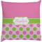 Pink & Green Dots Decorative Pillow Case (Personalized)