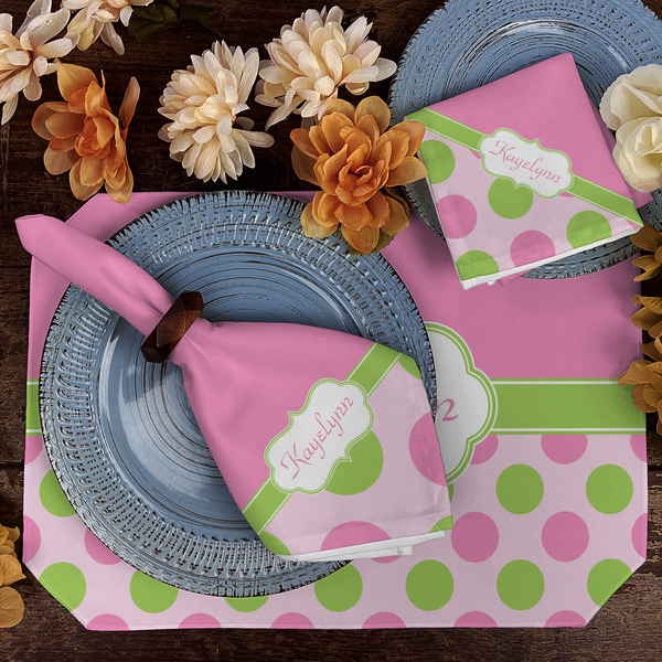 Pink & Green Dots Dining Set