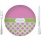 Pink & Green Dots 10" Glass Lunch / Dinner Plates - Single or Set (Personalized)