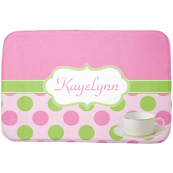 Pink & Green Dots Dish Drying Mat