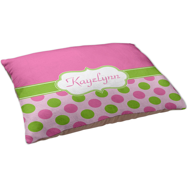 Pink & Green Dots Dog Bed - Large