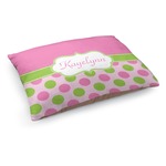 Pink & Green Dots Dog Bed - Medium w/ Name or Text