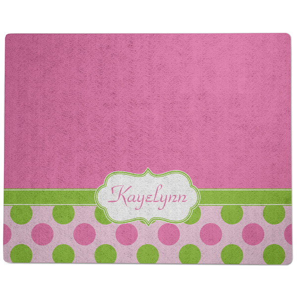 Pink & Green Dots Dog Food Mat - Large without Bowls