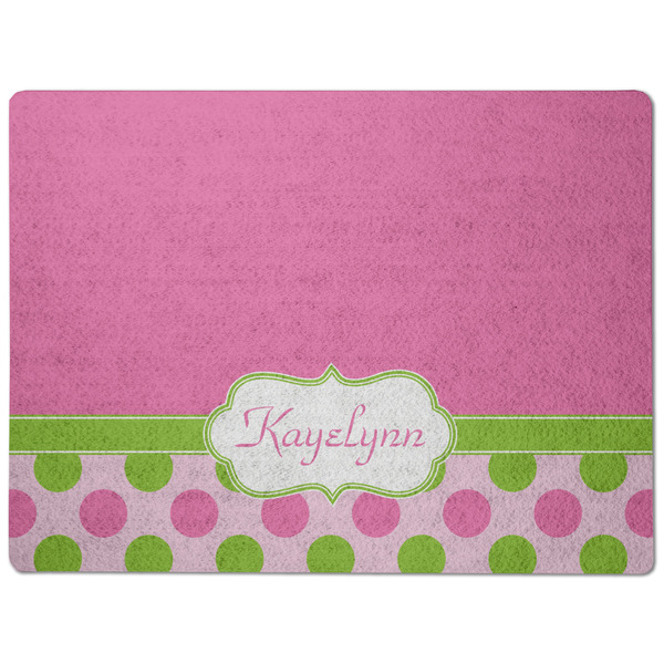 Pink & Green Dots Dog Food Mat - Medium without bowls