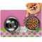 Pink & Green Dots Dog Food Mat - Small LIFESTYLE