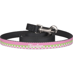 Pink & Green Dots Dog Leash (Personalized)