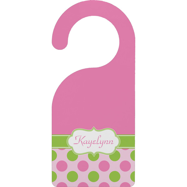 Custom Pink & Green Dots Door Hanger w/ Name or Text
