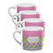 Pink & Green Dots Double Shot Espresso Mugs - Set of 4 Front