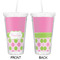 Pink & Green Dots Double Wall Tumbler with Straw - Approval