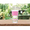 Pink & Green Dots Double Wall Tumbler with Straw Lifestyle