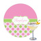 Pink & Green Dots Drink Topper - Large - Single with Drink