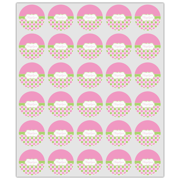 Pink & Green Dots Drink Topper - XSmall - Set of 30