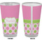 Pink & Green Dots Pint Glass - Full Color - Front & Back Views