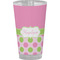 Pink & Green Dots Pint Glass - Full Color - Front View