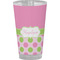Pink & Green Dots Pint Glass - Full Color (Personalized)