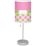 Pink & Green Dots Lamp with Drum Shade (Personalized)