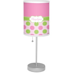 Pink & Green Dots Lamp with Drum Shade (Personalized)