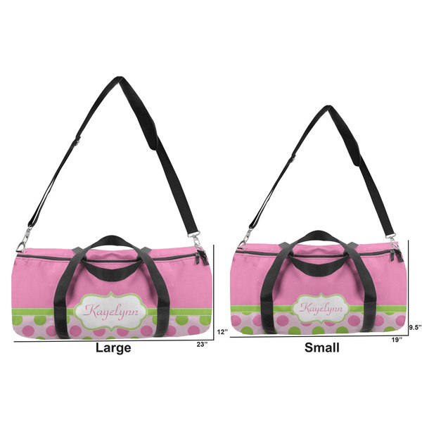 Pink & Green Dots Duffle Bag Small and Large