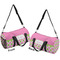 Pink & Green Dots Duffle bag large front and back sides