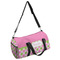 Pink & Green Dots Duffle bag with side mesh pocket