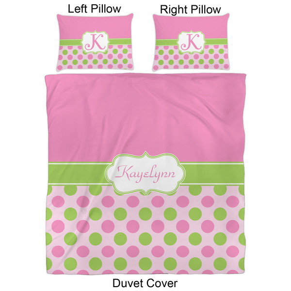 Pink & Green Dots Duvet Cover Set - Queen - Approval