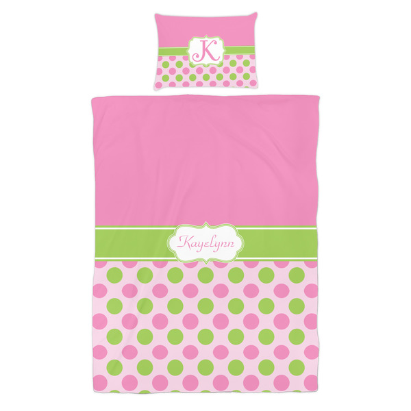 Pink & Green Dots Duvet Cover Set - Twin - Alt Approval