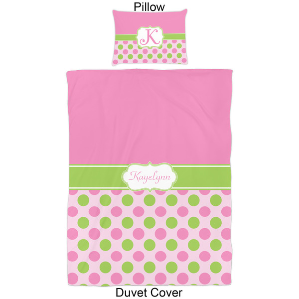 Pink & Green Dots Duvet Cover Set - Twin - Approval