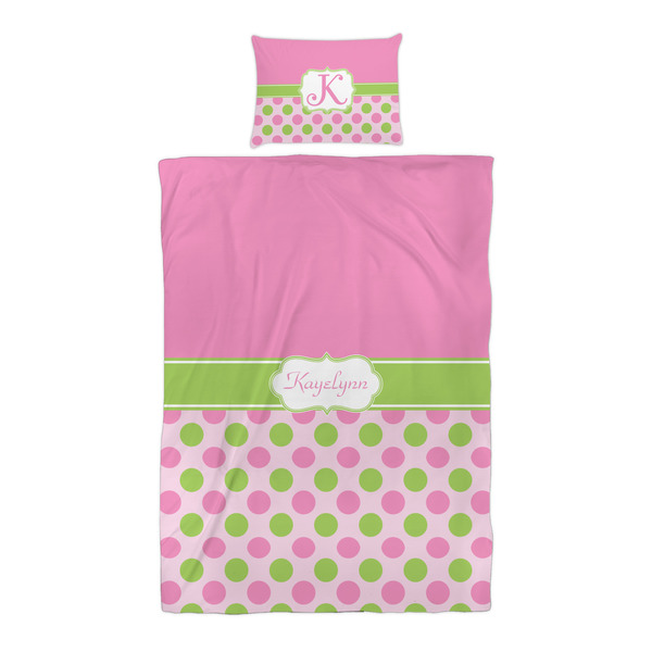 Pink & Green Dots Duvet Cover Set - Twin XL - Alt Approval