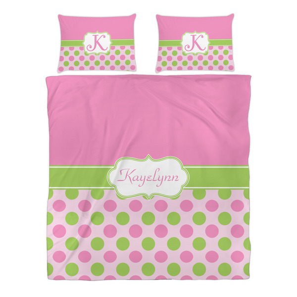 Pink & Green Dots Duvet cover Set - Queen - Alt Approval