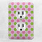 Pink & Green Dots Electric Outlet Plate - LIFESTYLE
