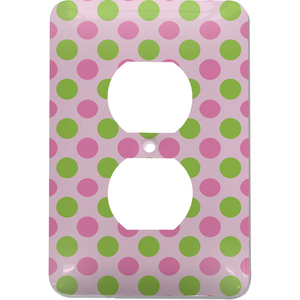 Custom Pink & Green Dots Electric Outlet Plate