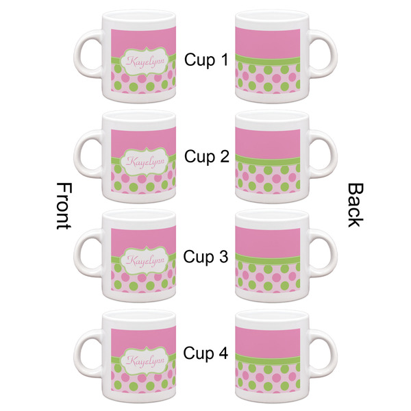 Pink & Green Dots Espresso Cup Set of 4 - Apvl