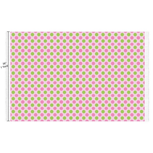 Pink & Green Dots Fabric Full Yard
